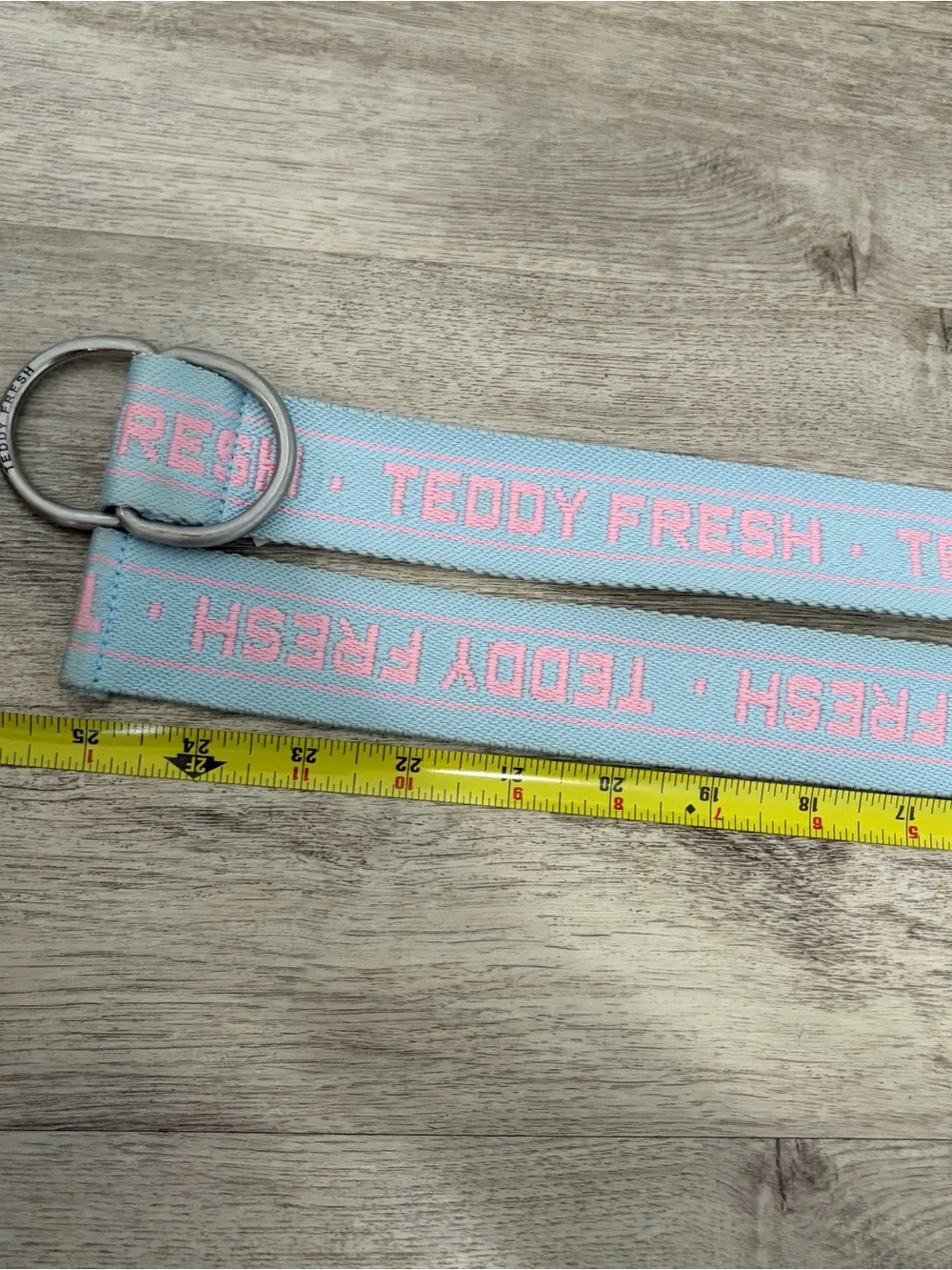 Teddy Fresh D-Ring Webbing Belt Pink Blue Embroidered Logo Streetwear 51